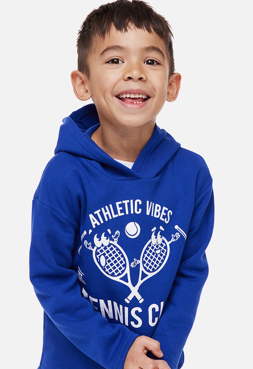 H&M - Printed hoodie - bright blue / athletic vibes 