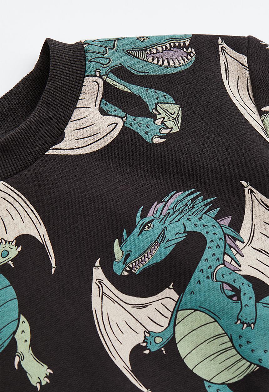 H&M - Sweatshirt - black / dragons 