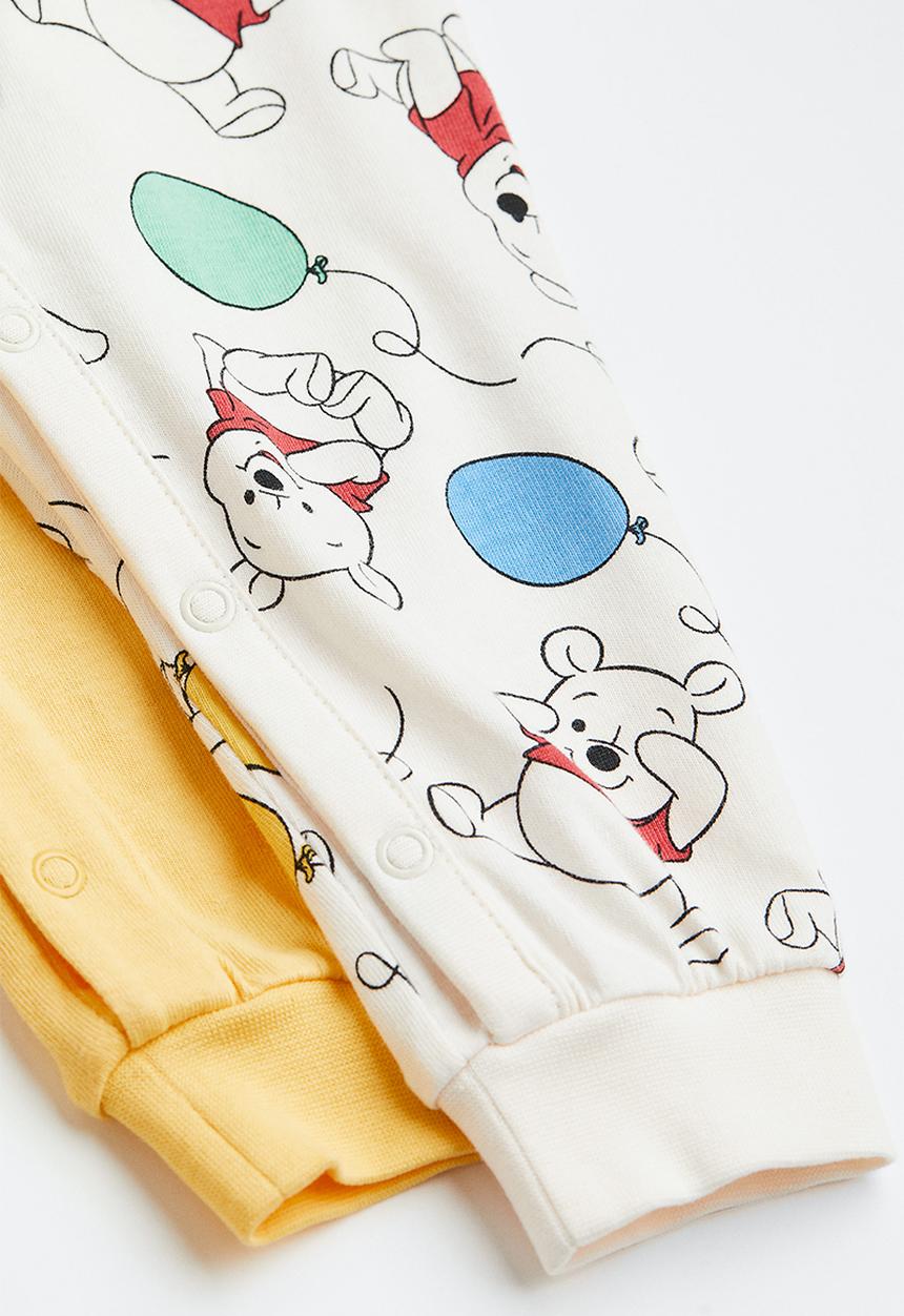 H&M - 2-pack printed pyjamas - yellow / winnie the pooh 