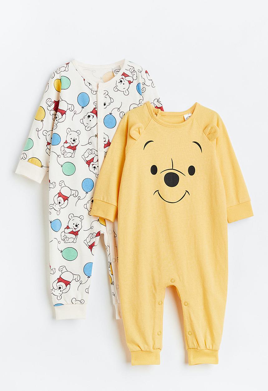 H&M - 2-pack printed pyjamas - yellow / winnie the pooh 