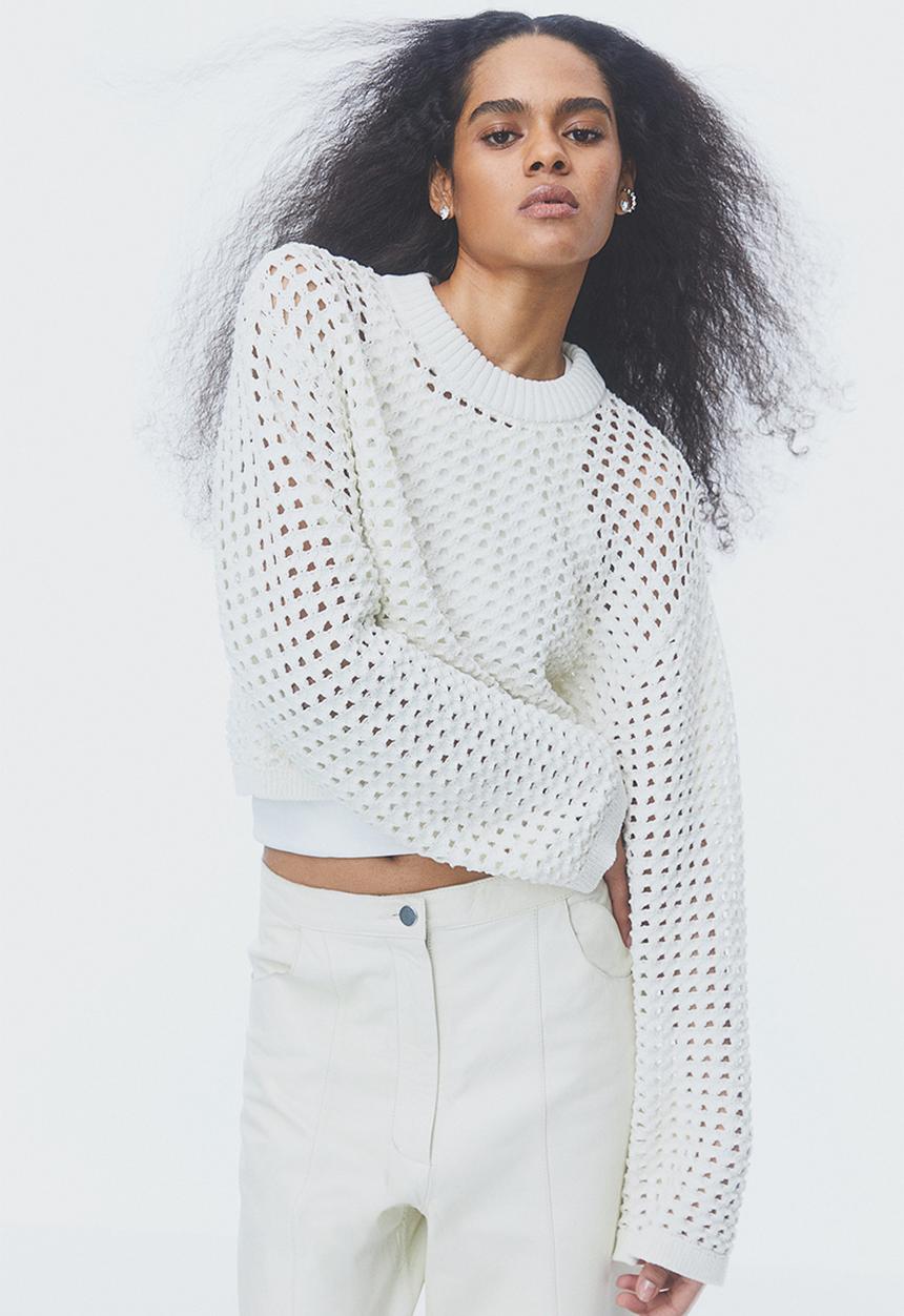 H&M - Pointelle-knit jumper - white
