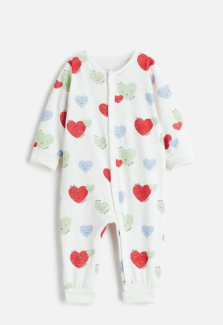 H&M - Foldover-trim pyjamas - multi,white