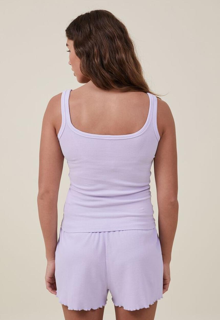 Cotton On - Henley sleep tank - lavender cream