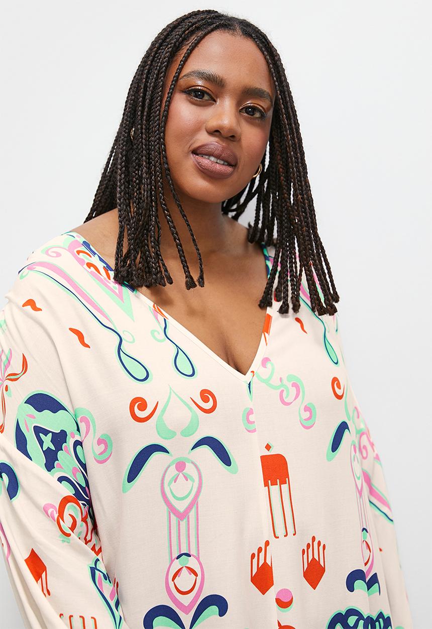 Superbalist - Kaftan dress with volume sleeve - multi