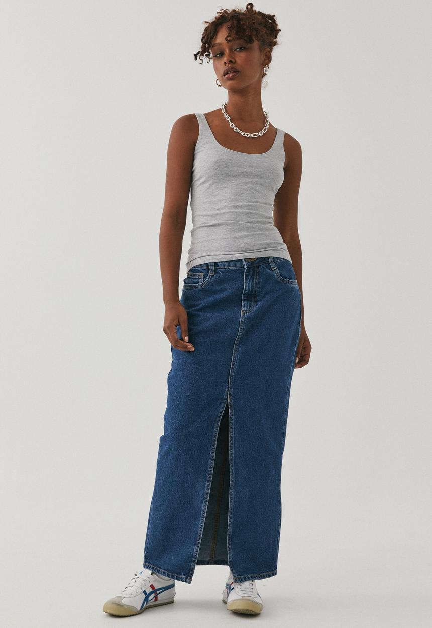 Supré  - Talia scoop neck tank - grey marle