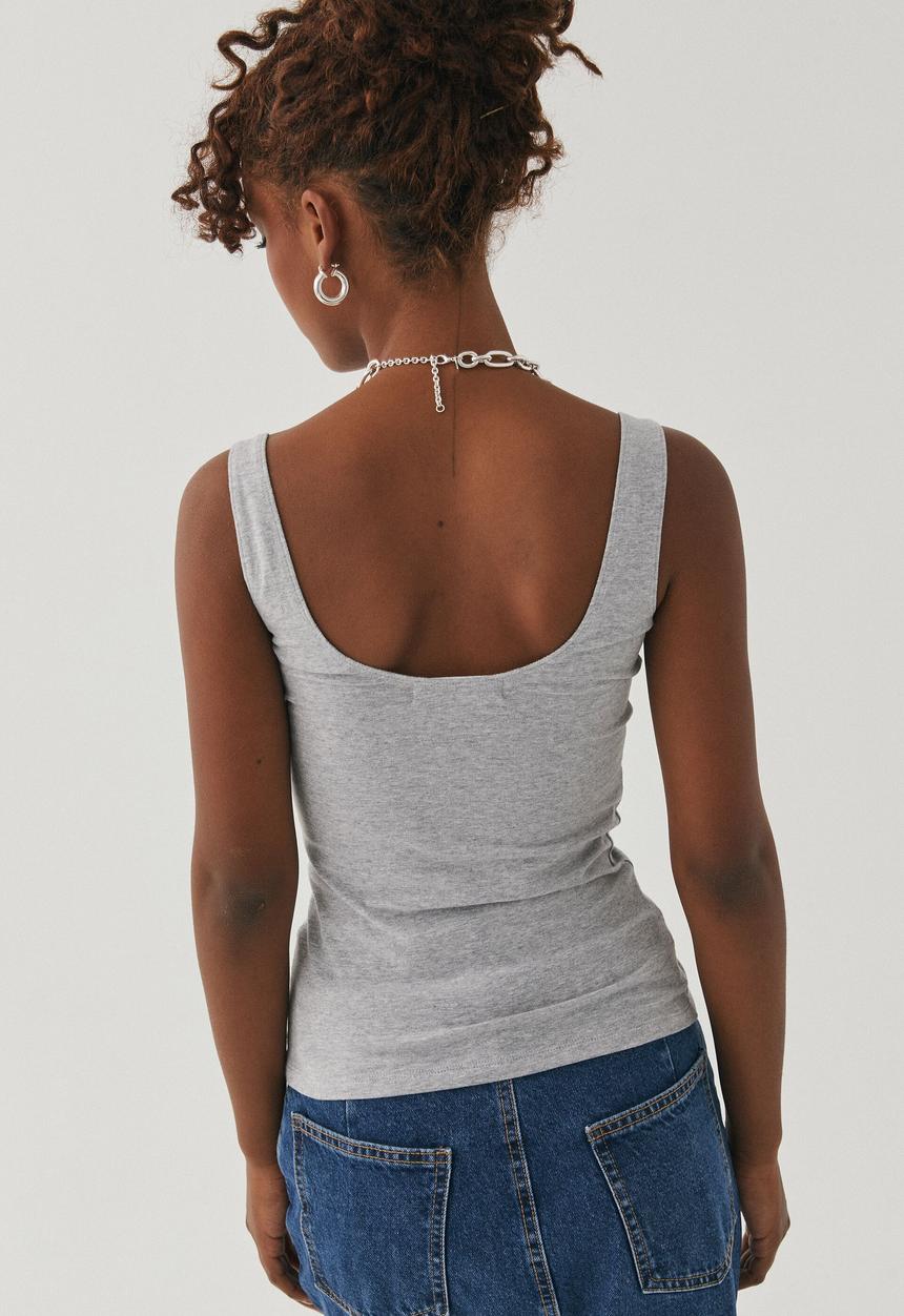 Supré  - Talia scoop neck tank - grey marle