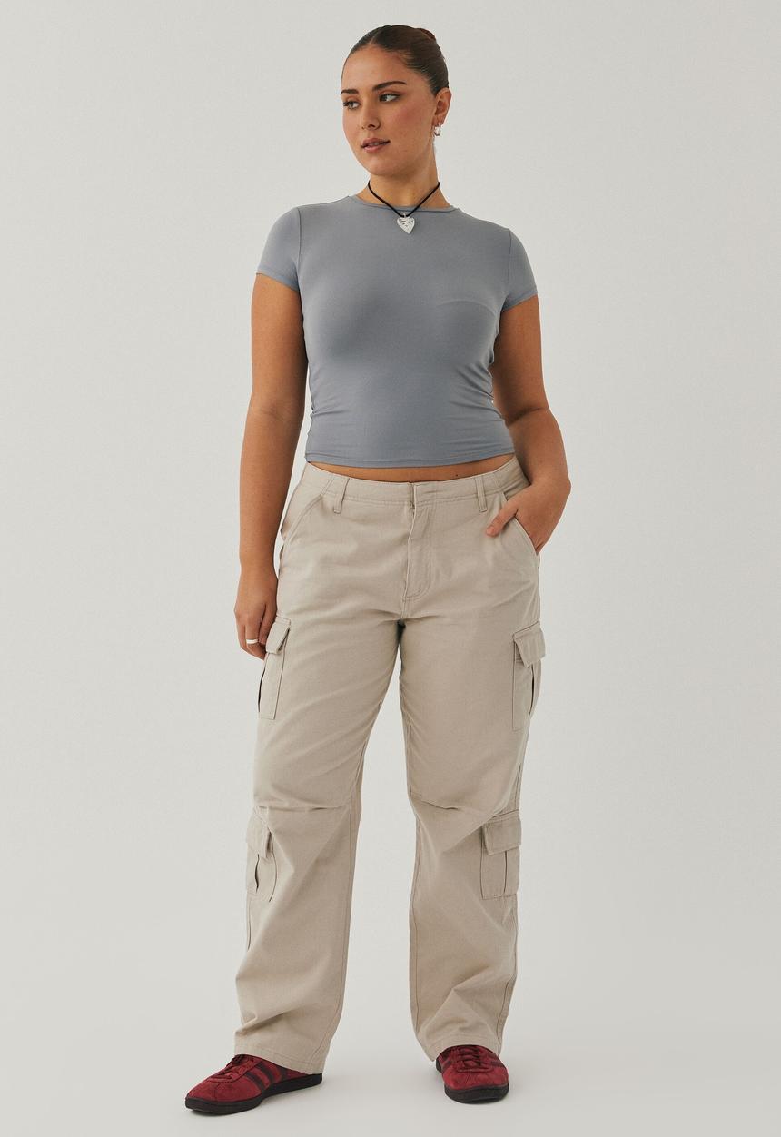 Supré  - Shay short sleeve top - moonlight grey