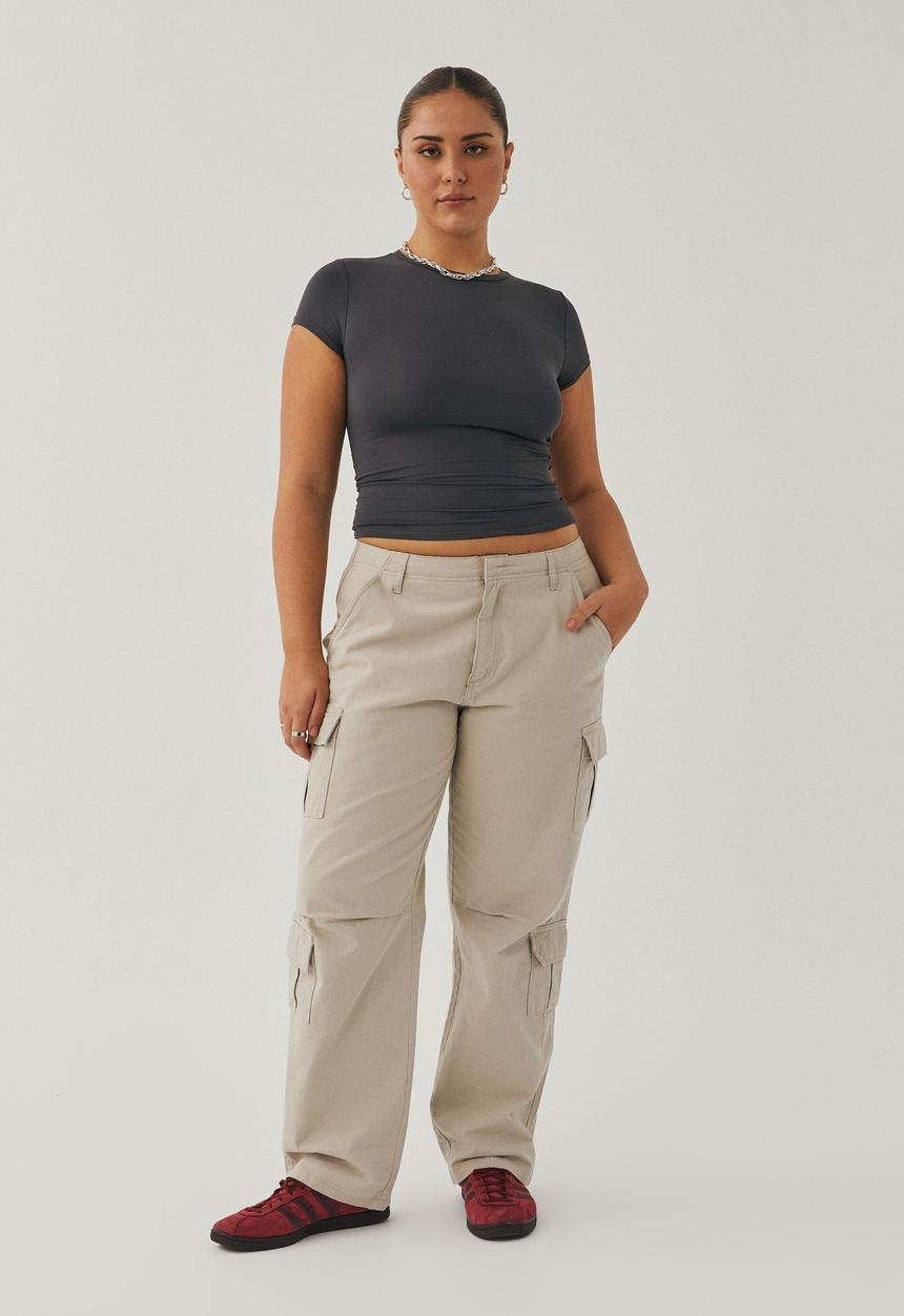 Supré  - Shay short sleeve top - gunmetal
