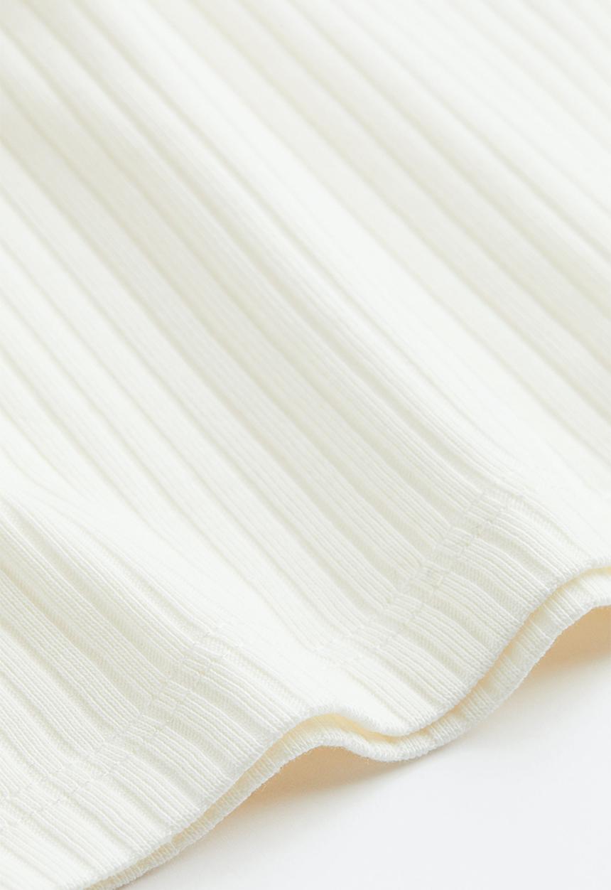 H&M - Ribbed cotton jersey top - white