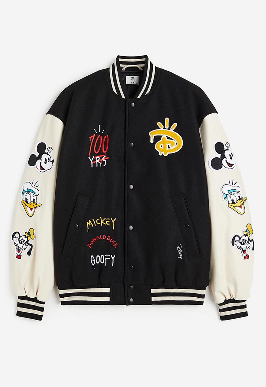 H&M - Regular fit baseball jacket - black/disney100