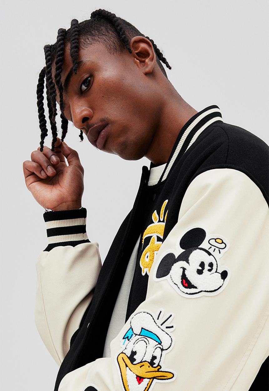 H&M - Regular fit baseball jacket - black/disney100