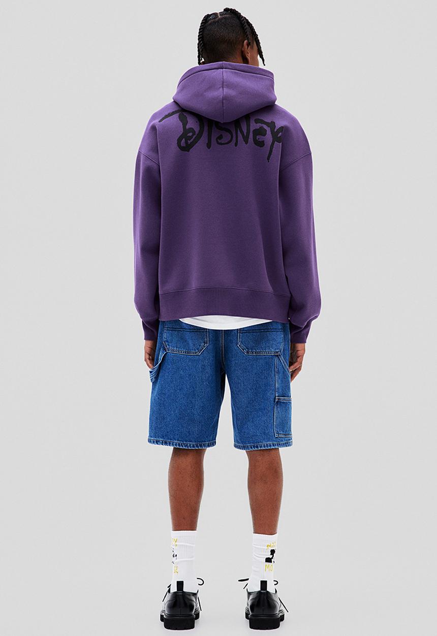 H&M - Oversized fit hoodie - dark purple/disney100