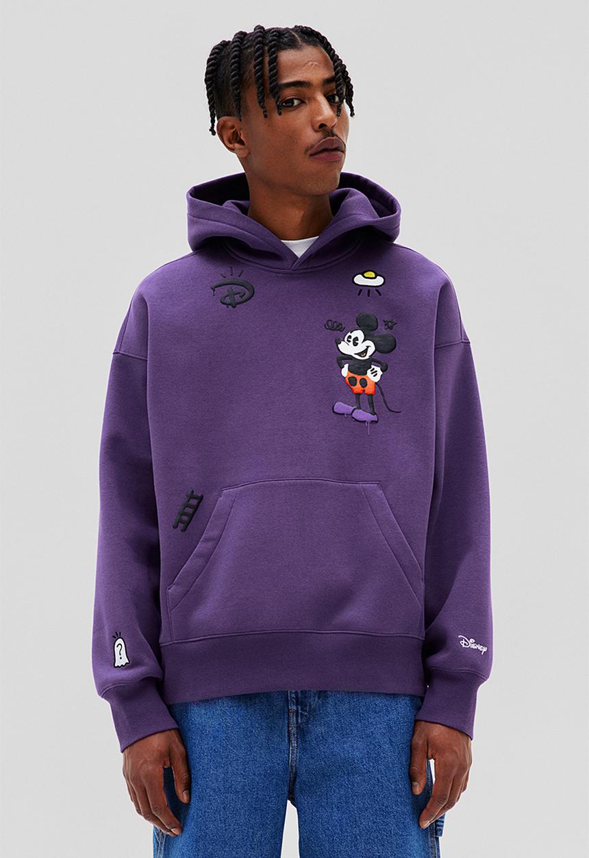 H&M - Oversized fit hoodie - dark purple/disney100