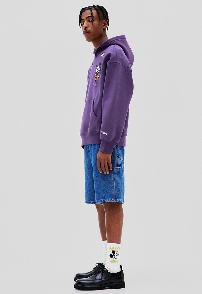 H&M - Oversized fit hoodie - dark purple/disney100