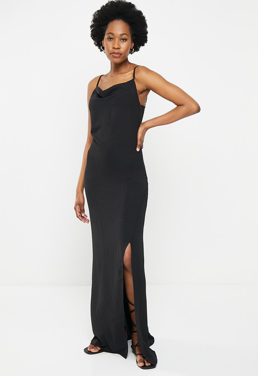 ONLY - Mai waterfall maxi dress wvn - black