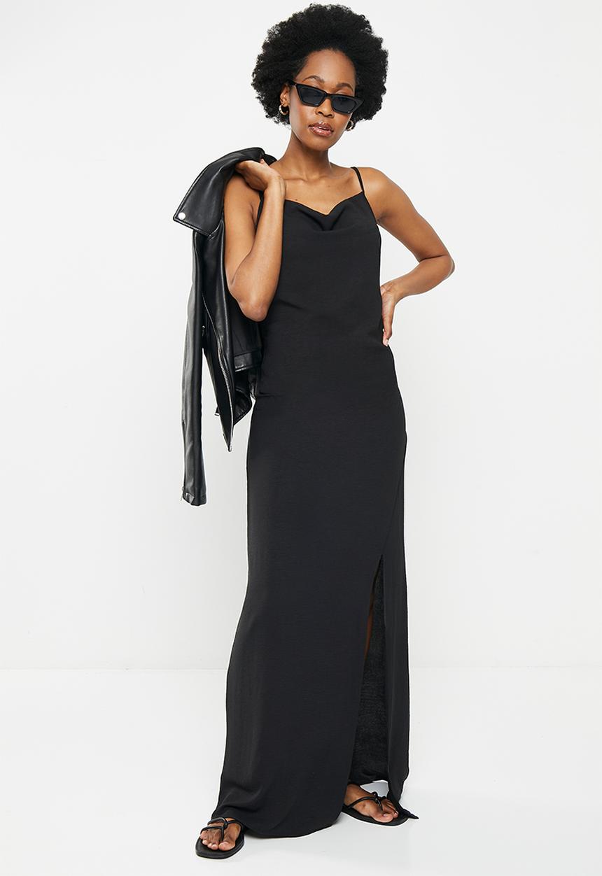 ONLY - Mai waterfall maxi dress wvn - black
