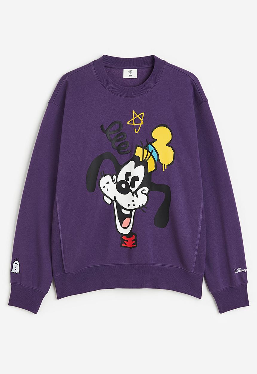 H&M - Loose fit sweatshirt - dark purple/disney100