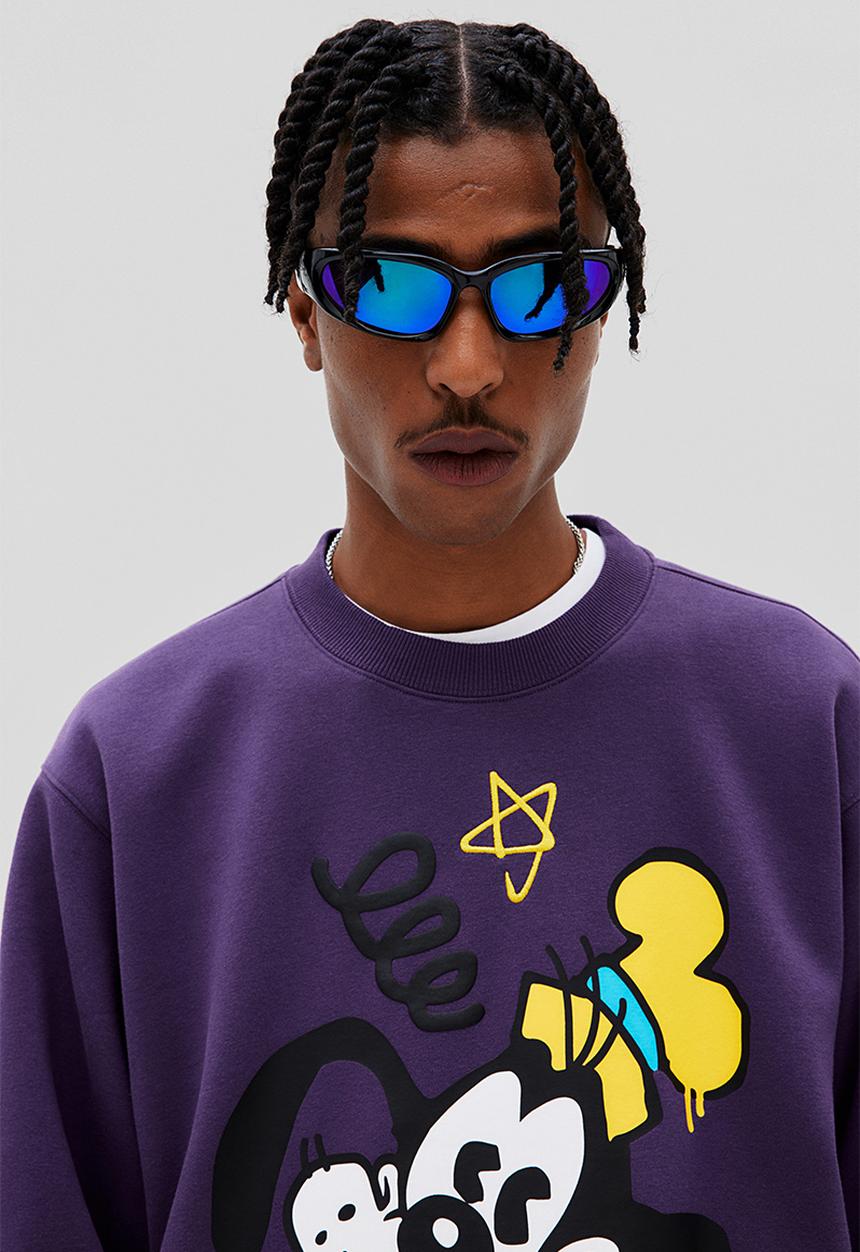H&M - Loose fit sweatshirt - dark purple/disney100