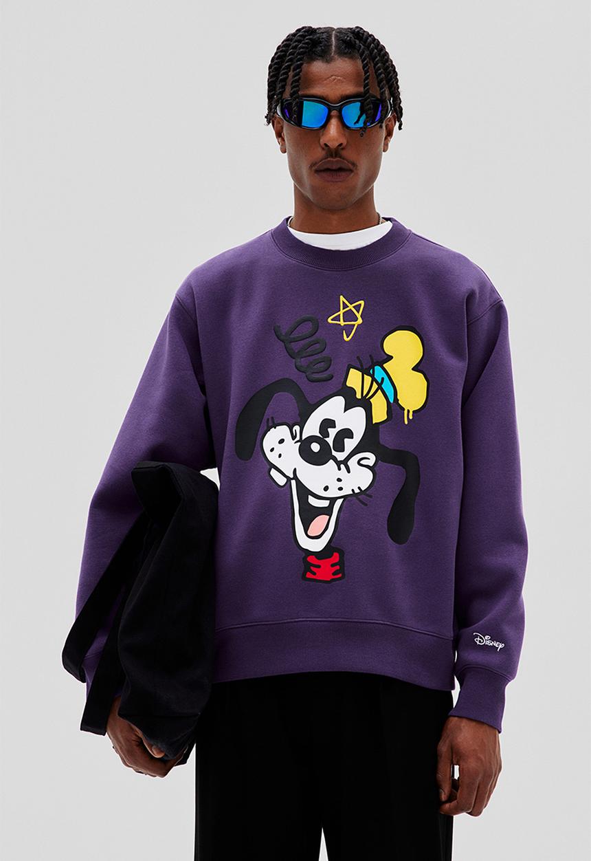 H&M - Loose fit sweatshirt - dark purple/disney100
