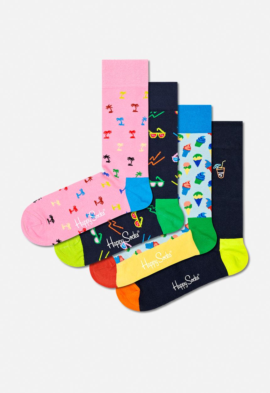 Happy Socks - 4-Pack tropical day socks gift set adult size - multi