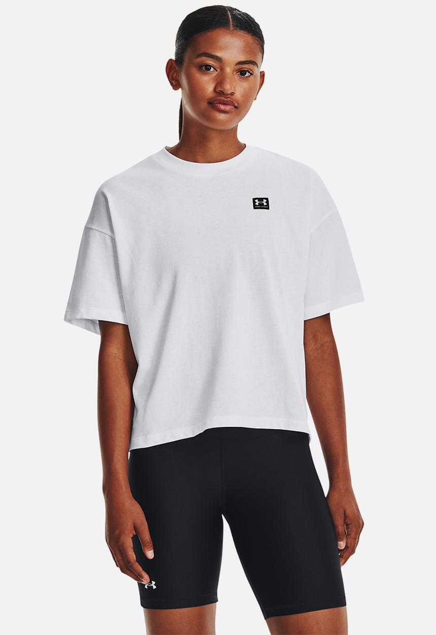 Under Armour - Ua logo lc oversized hw short sleeve - white/black