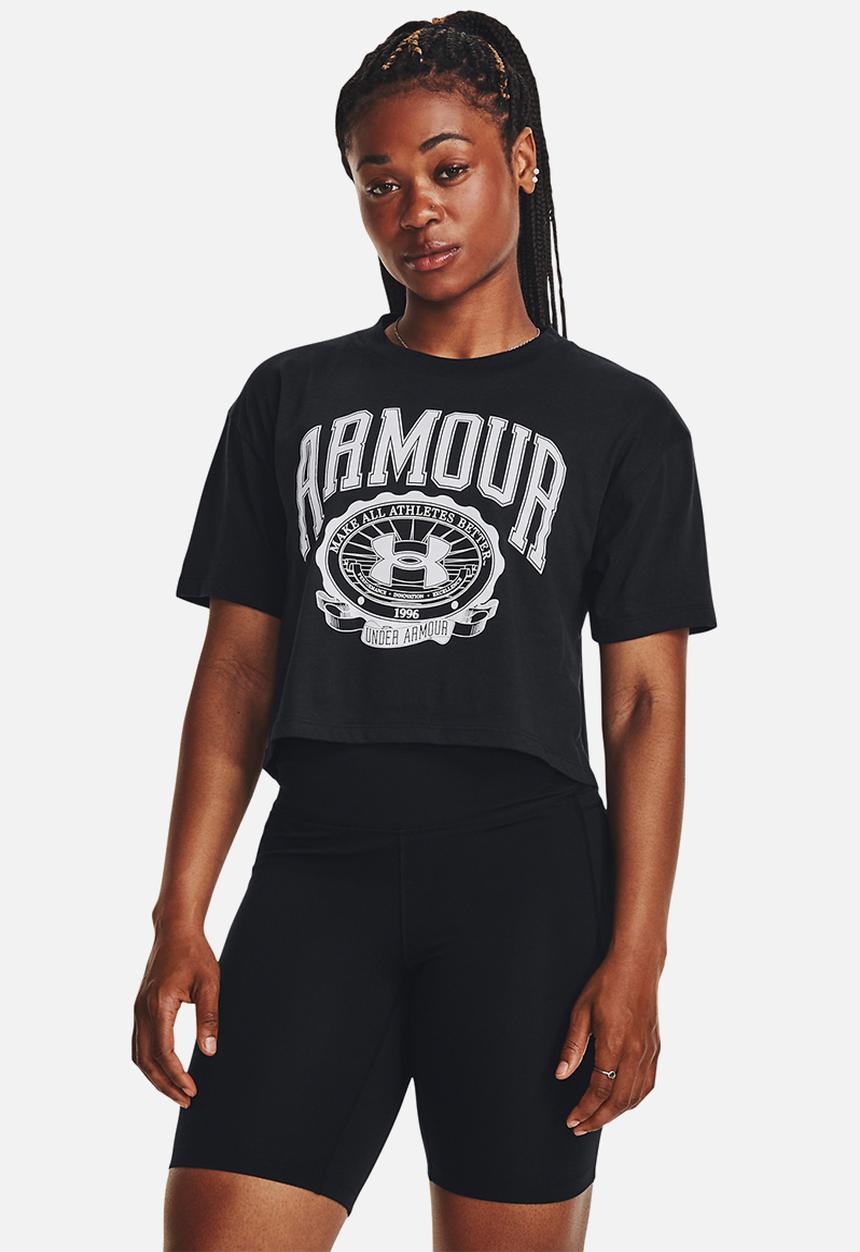 Under Armour - Ua collegiate crop short sleeve - black/white