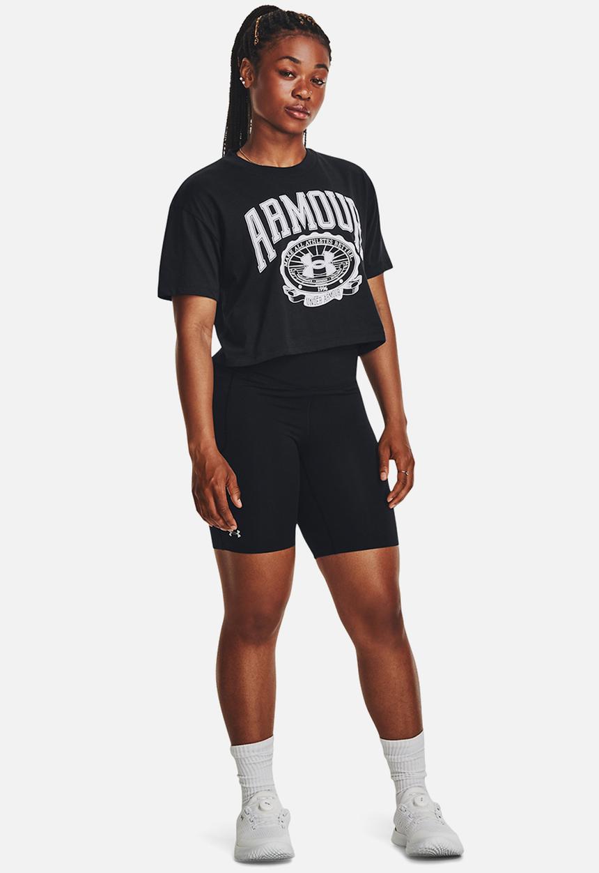 Under Armour - Ua collegiate crop short sleeve - black/white