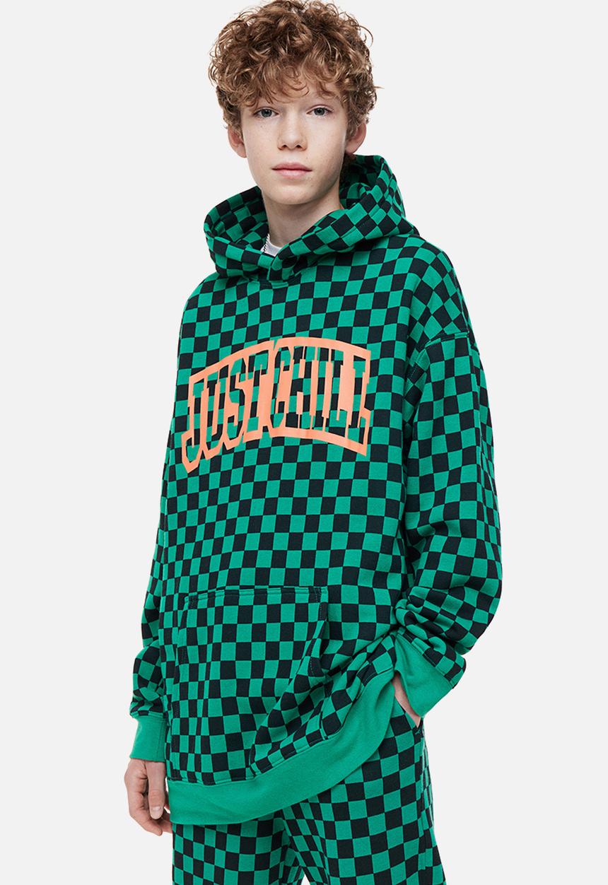 H&M - Oversized printed hoodie - green
