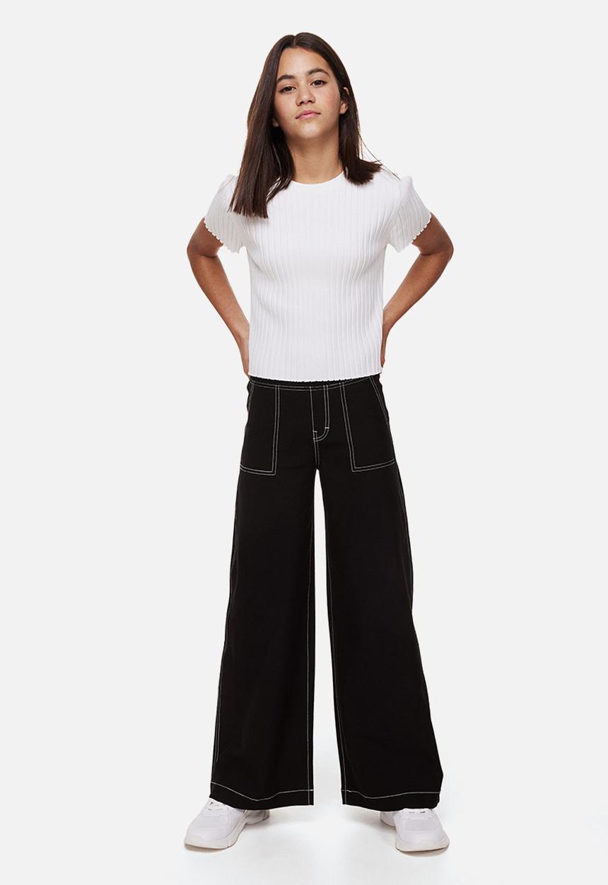 H&M - Wide trousers - black