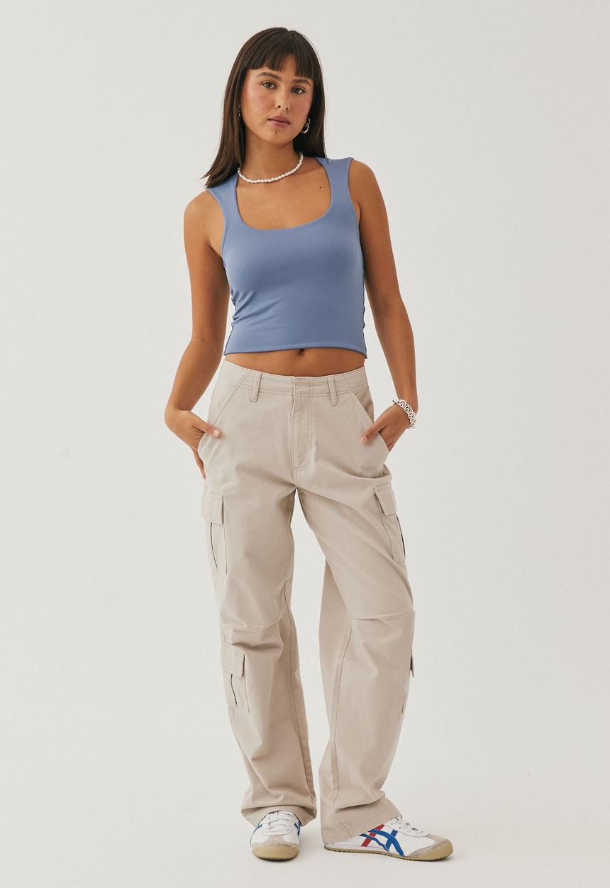 Supré  - Luxe scoop neck tank  - denim blue