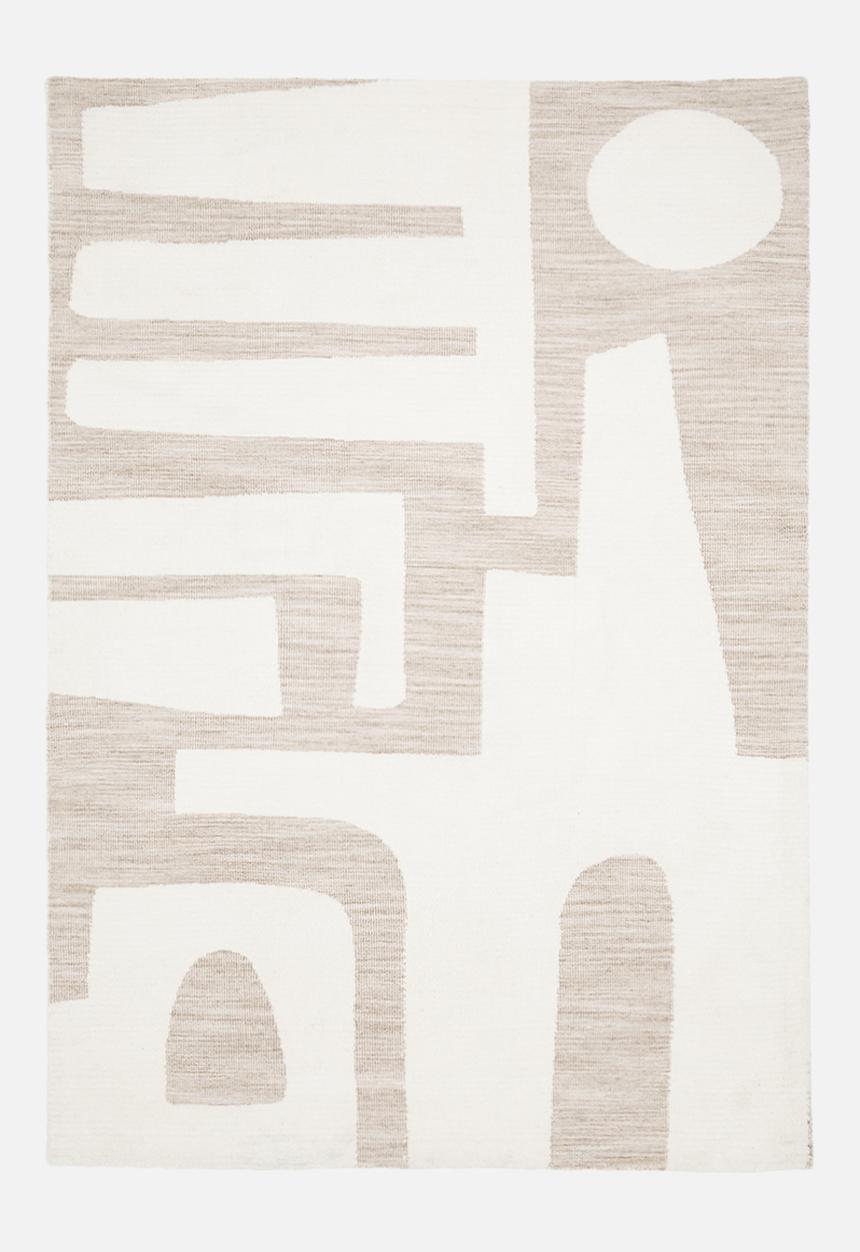 Sixth Floor - Danna polyester knitted rug - natural & white