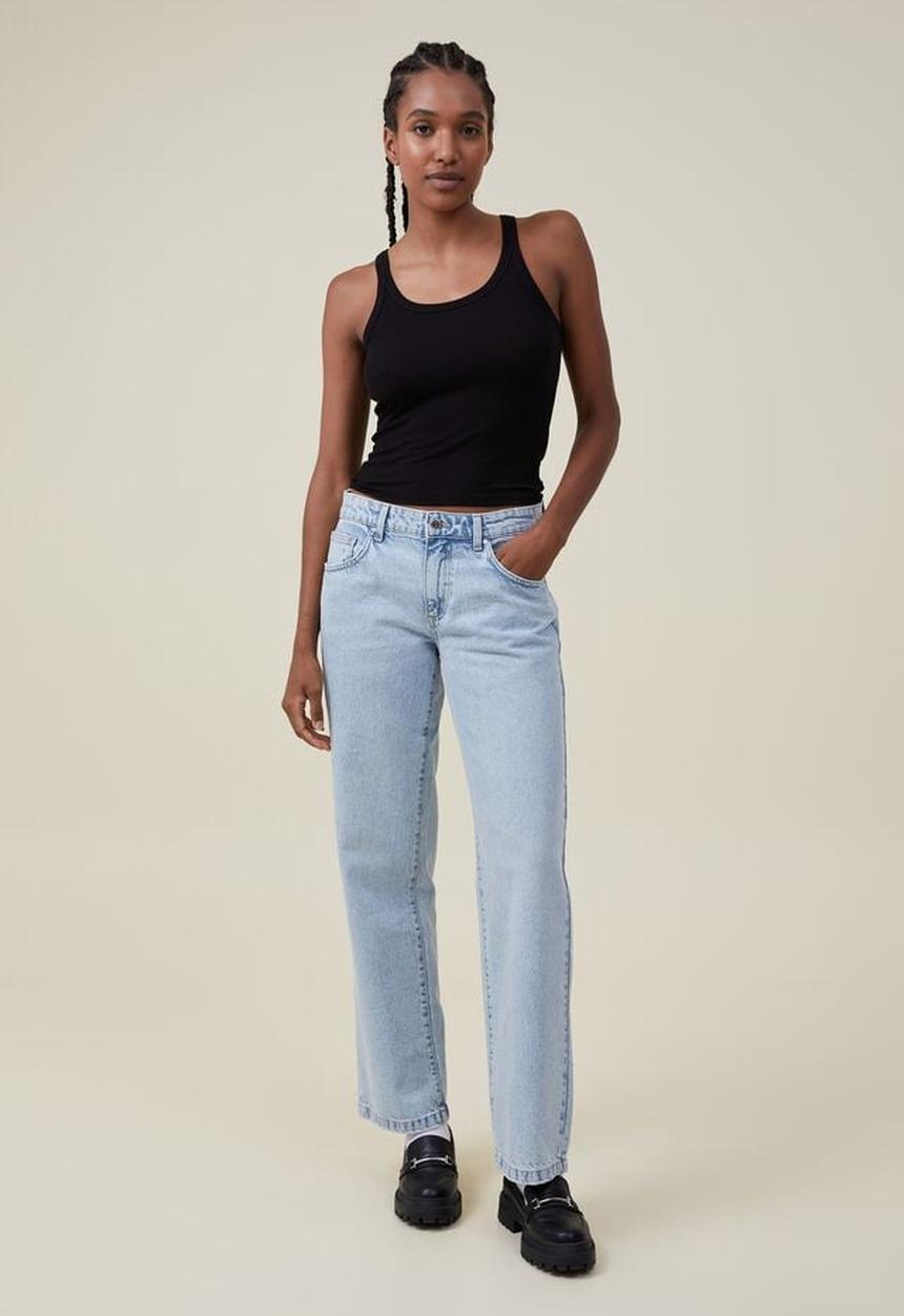Cotton On - Staple rib scoop neck tank - black