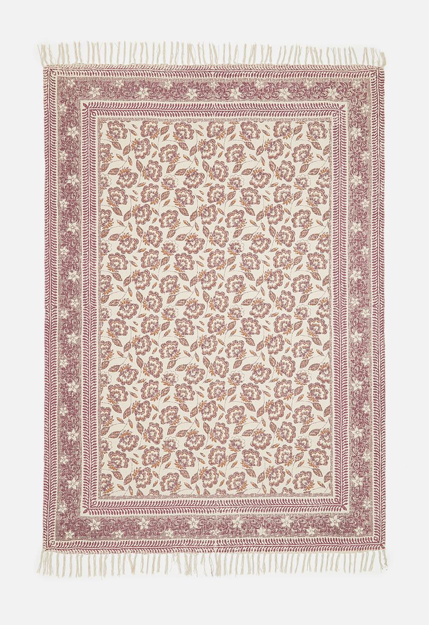Sixth Floor - Block printed rug - purple