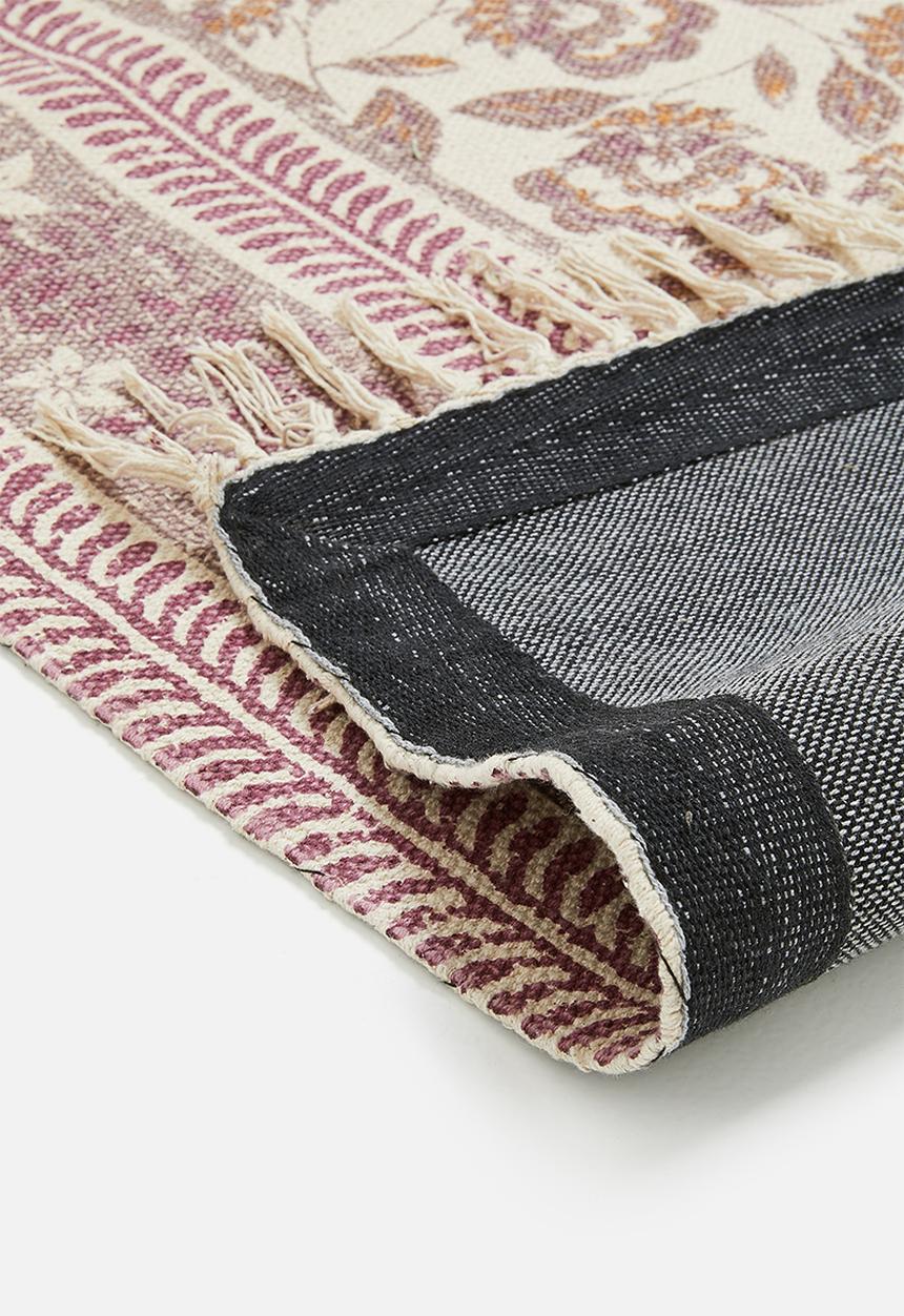 Sixth Floor - Block printed rug - purple