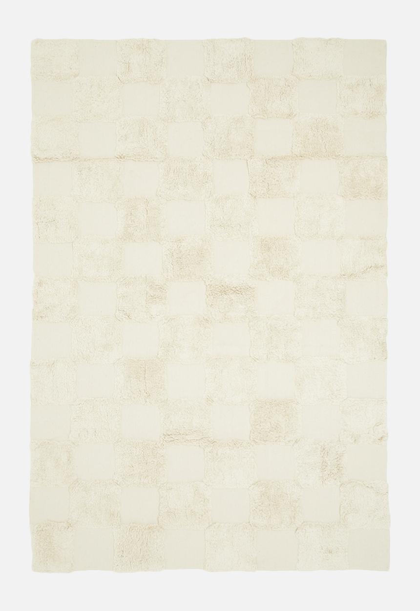 Sixth Floor - Check tufted rug - cream