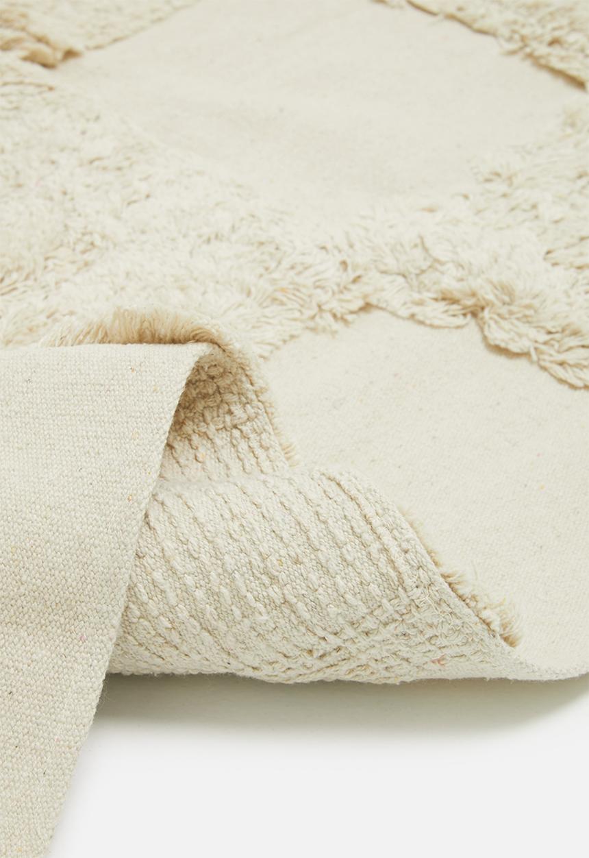 Sixth Floor - Check tufted rug - cream