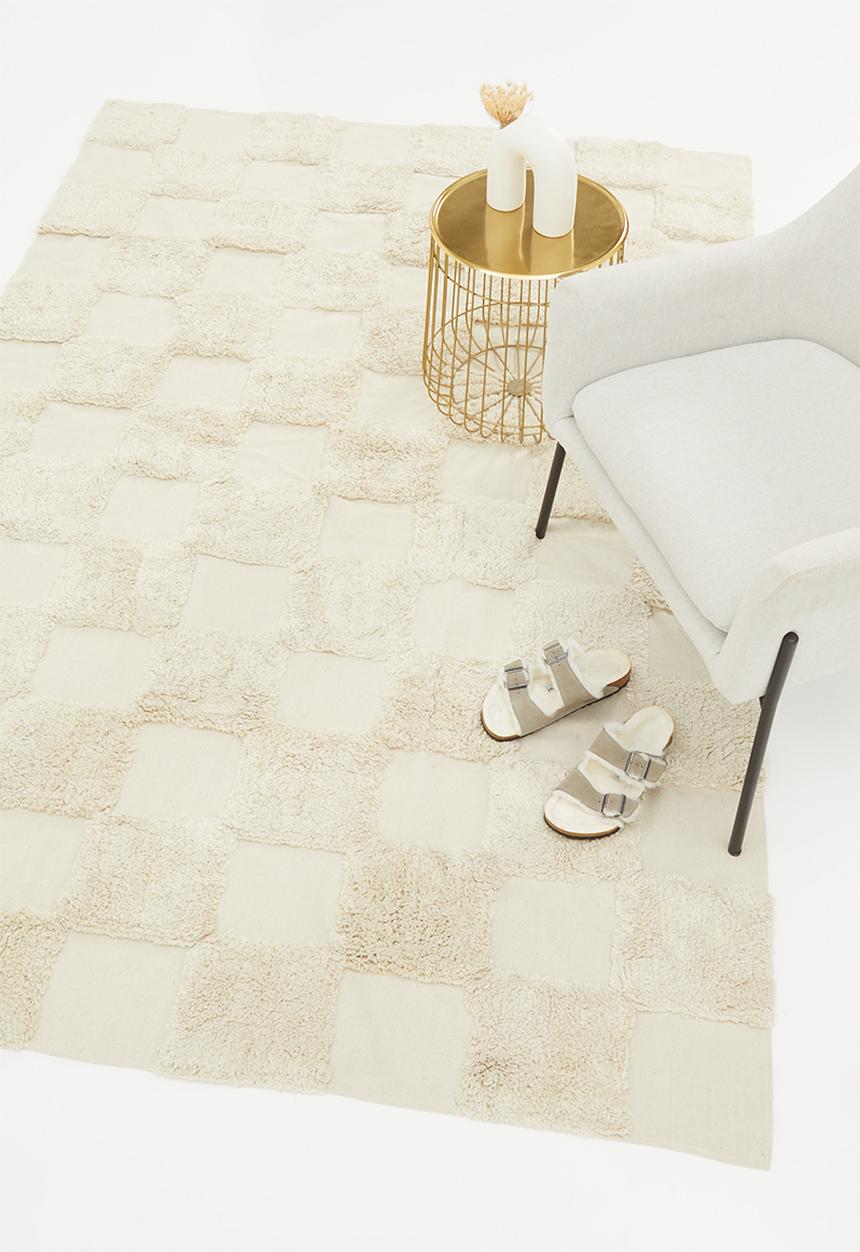 Sixth Floor - Check tufted rug - cream