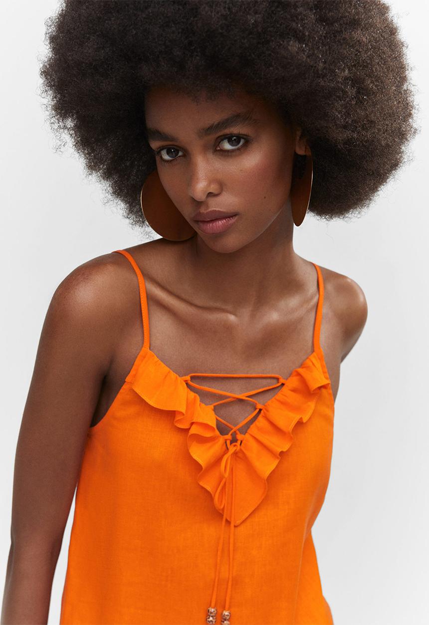 MANGO - Top simo - orange