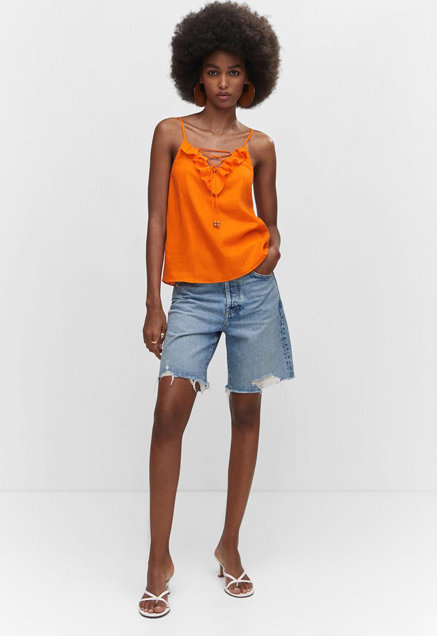 MANGO - Top simo - orange