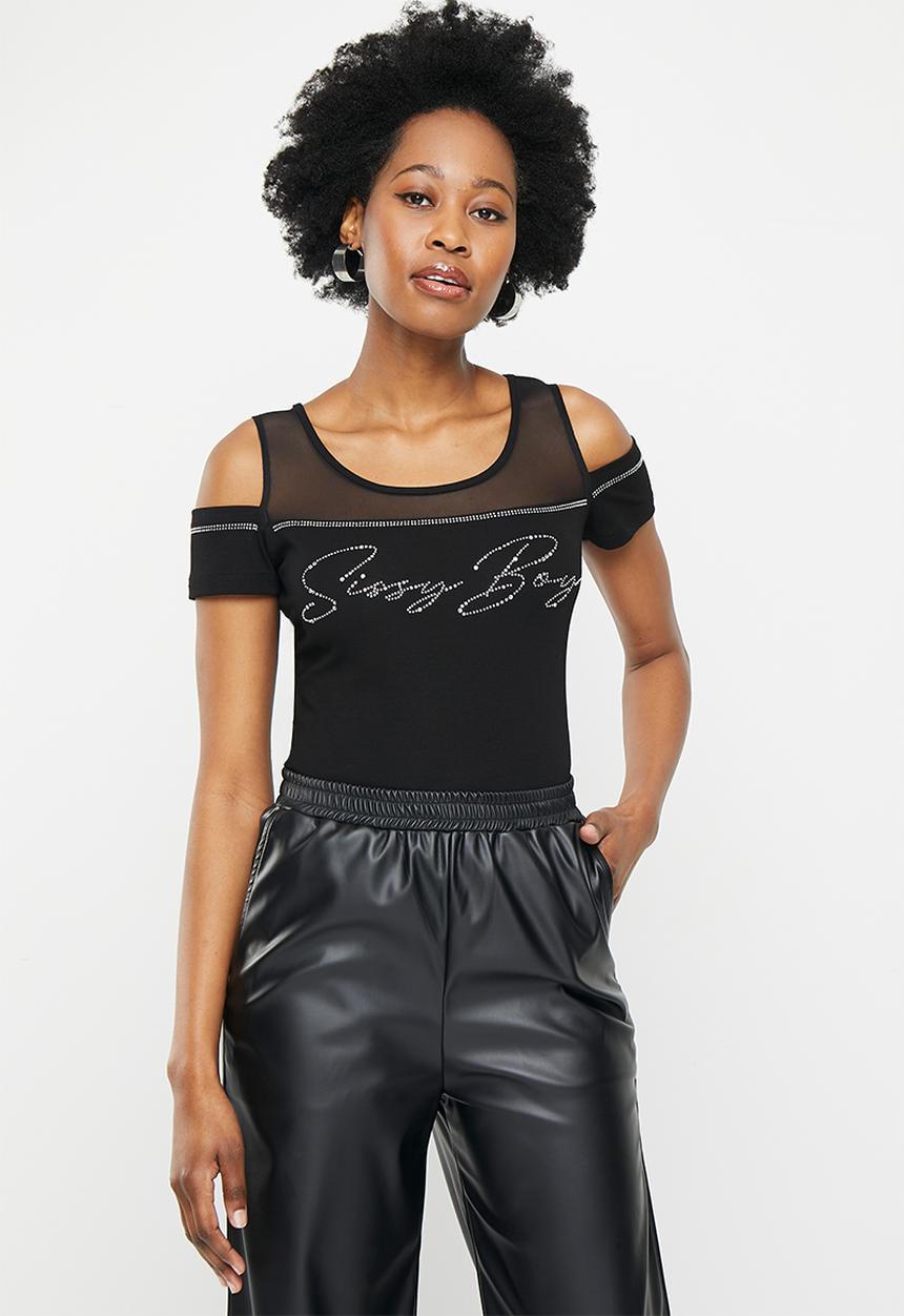 SISSY BOY - Cold shoulder fashion top - black