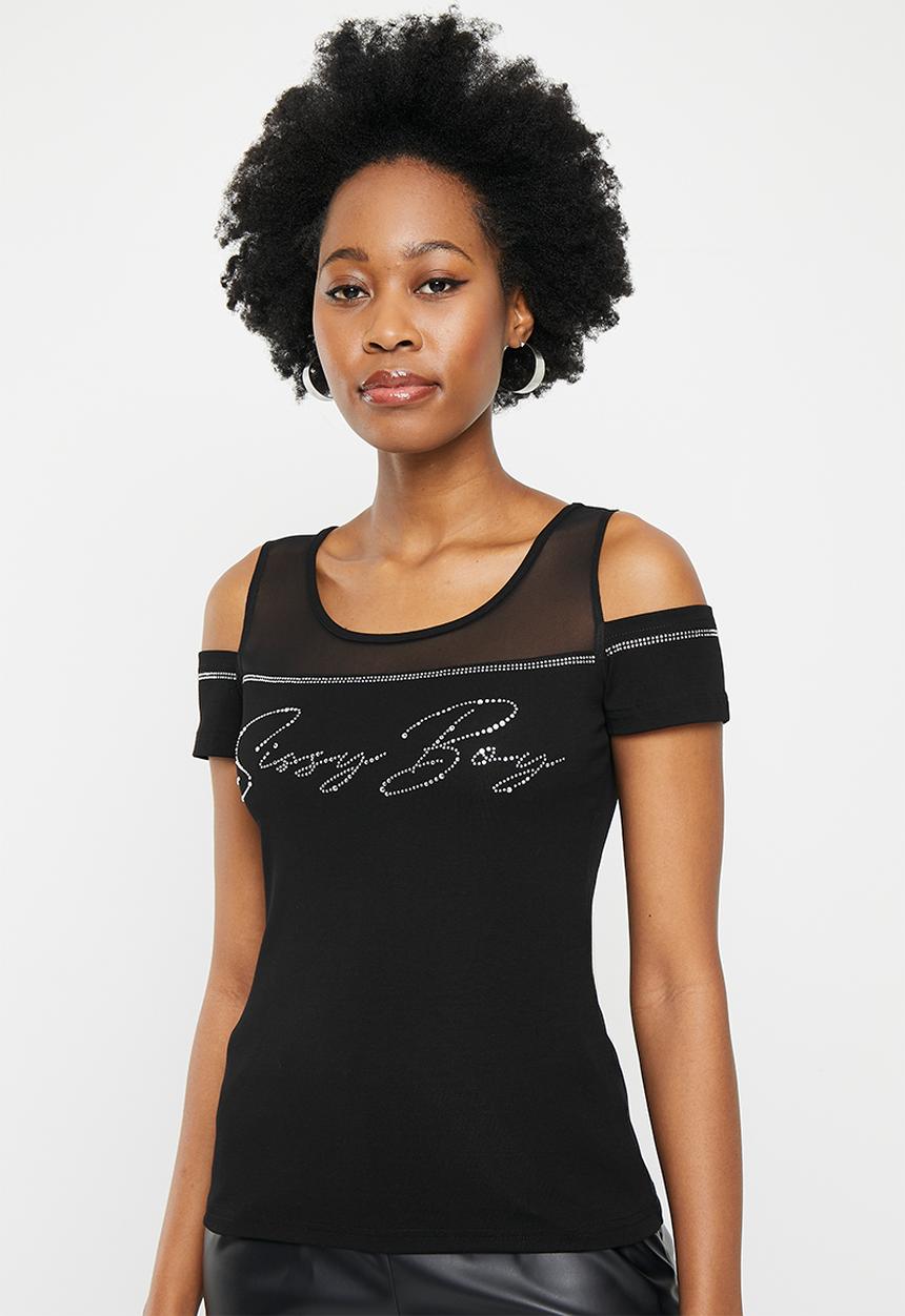 SISSY BOY - Cold shoulder fashion top - black