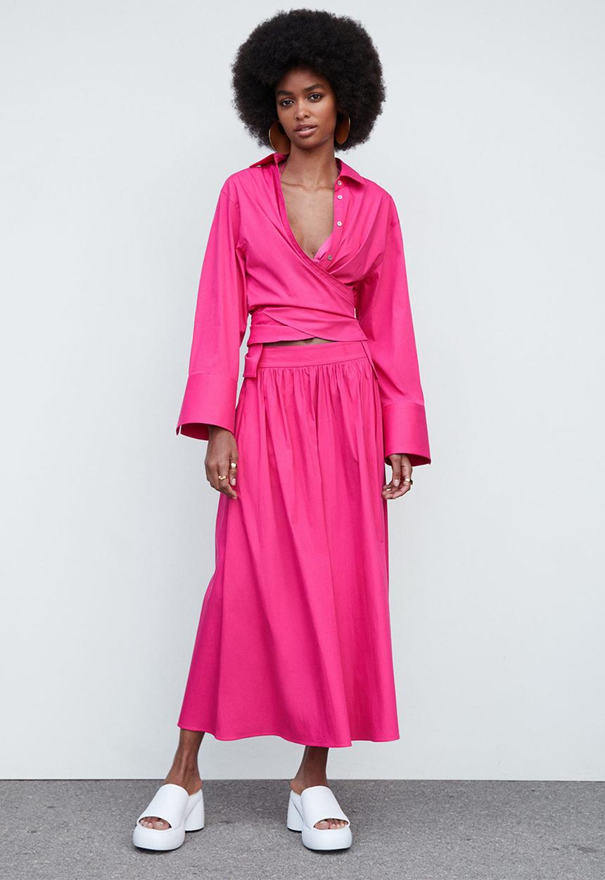 MANGO - Shirt Maria - Bright Pink