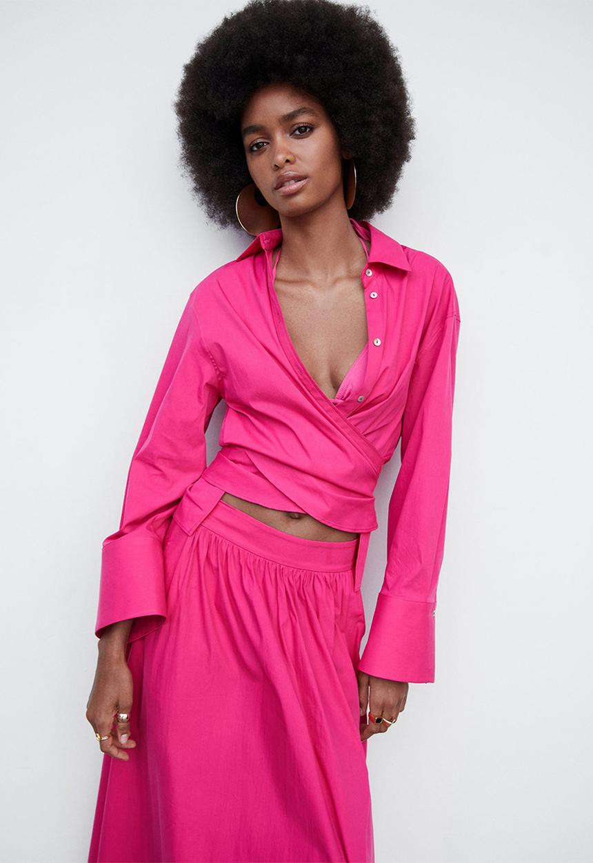 MANGO - Shirt Maria - Bright Pink