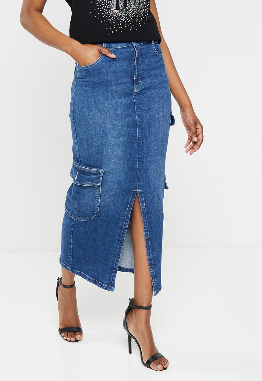 SISSY BOY - Farah: high waist cargo maxi skirt - med vintage