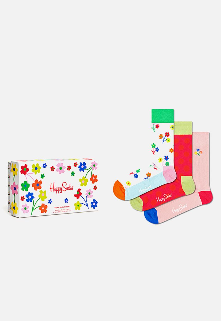 Happy Socks - 3-Pack flower socks gift set adult size - multi