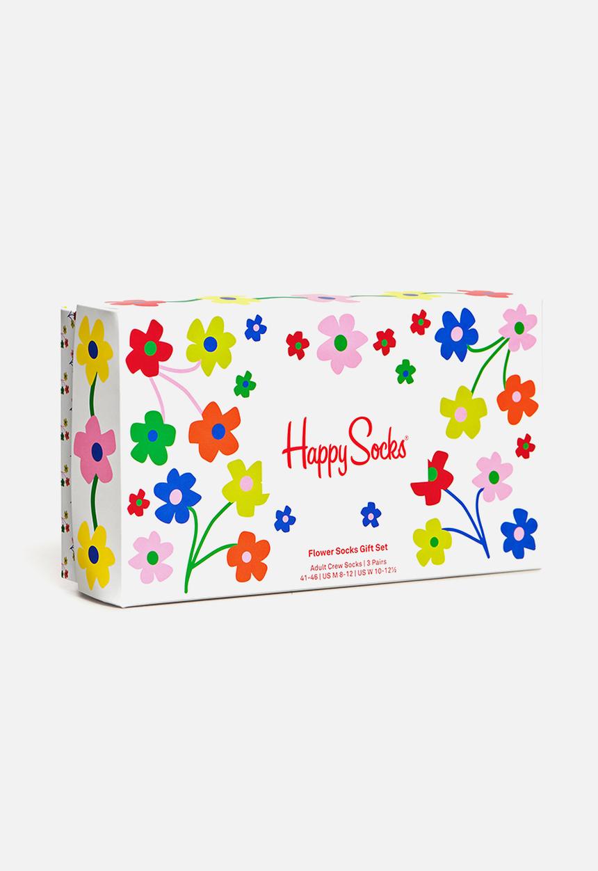 Happy Socks - 3-Pack flower socks gift set adult size - multi