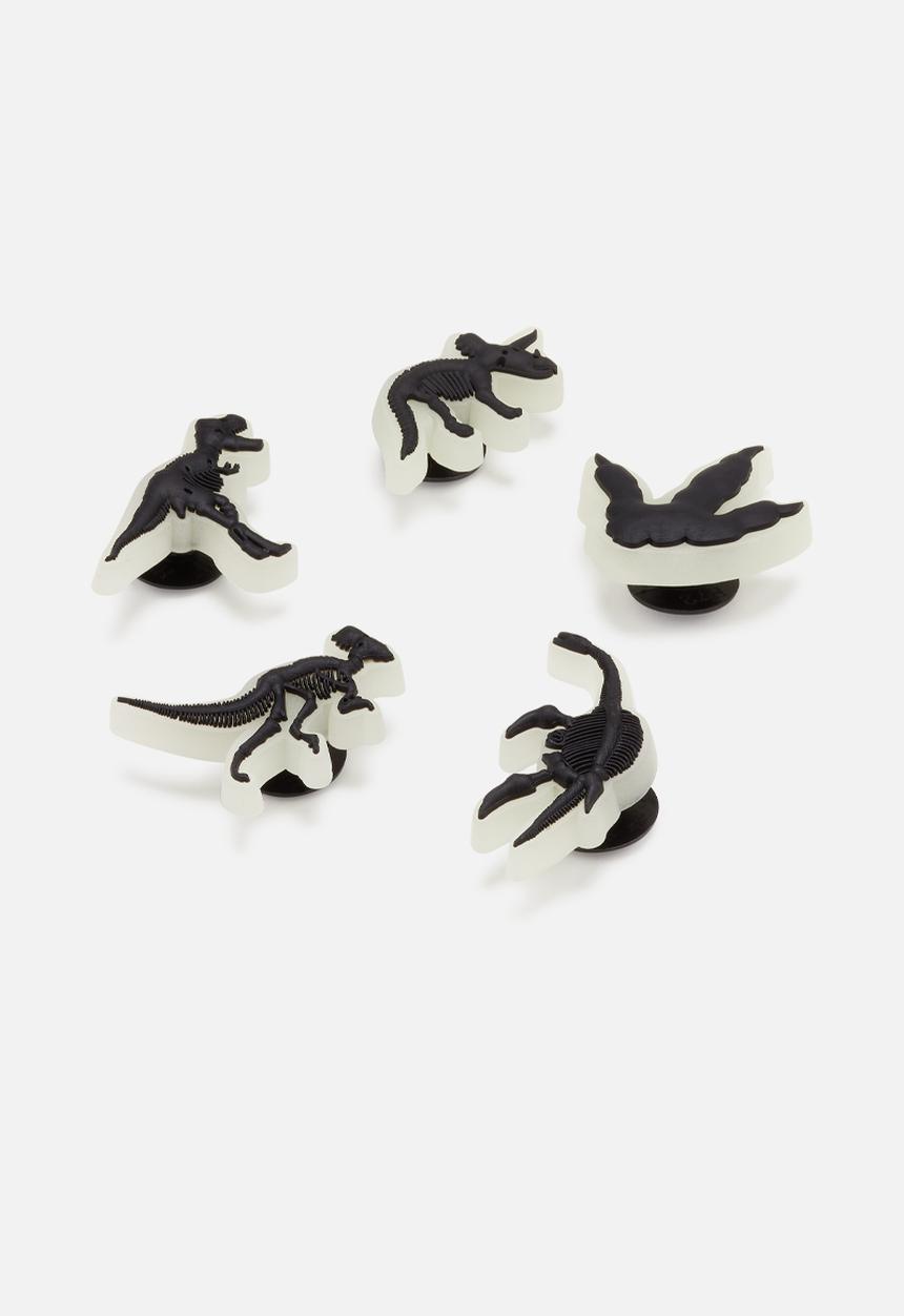 Crocs - Glow in the dark dino 5 pack jibbitz - black