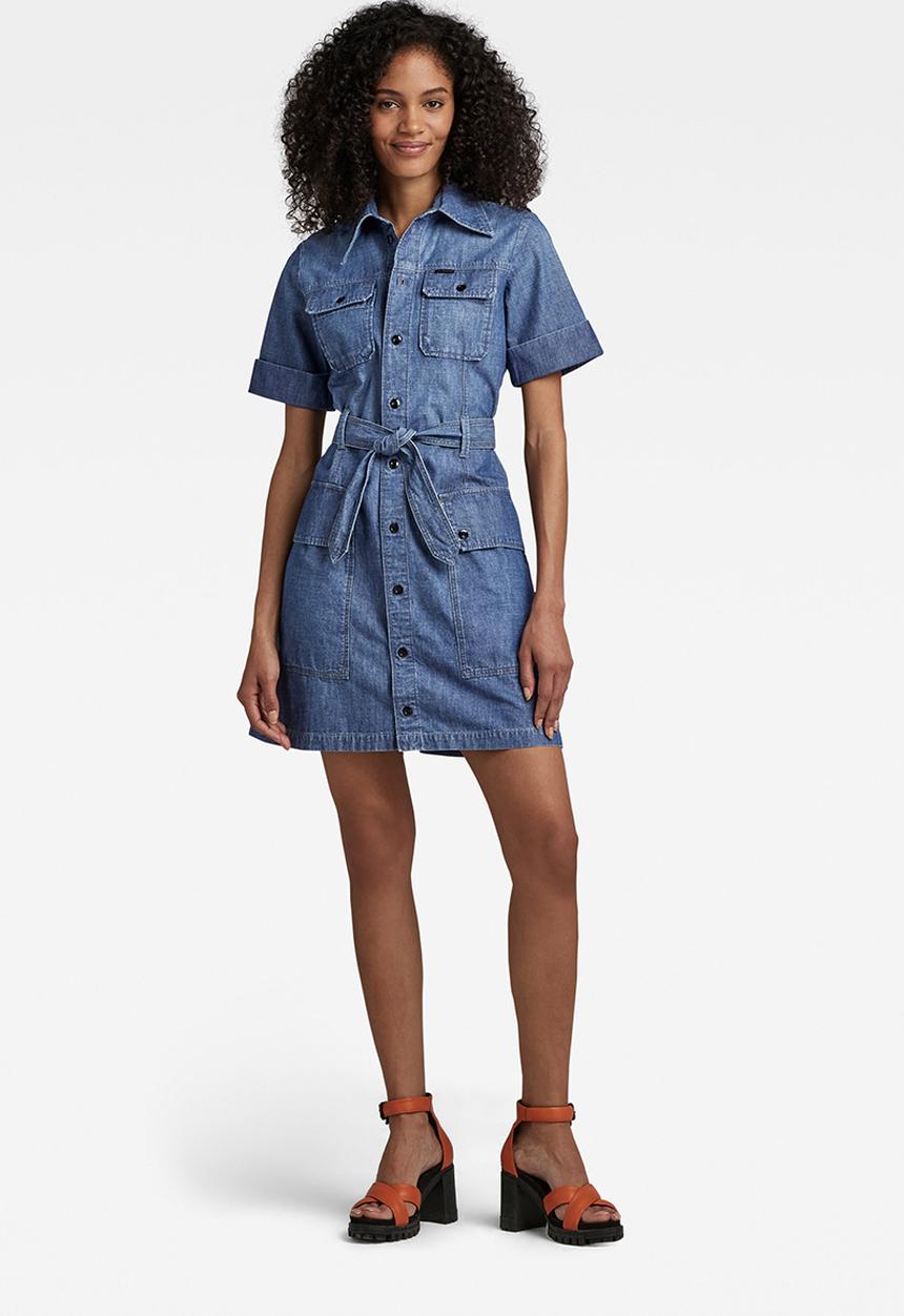 G-STAR - Military shirt dress short sleeve - faded ionic blue