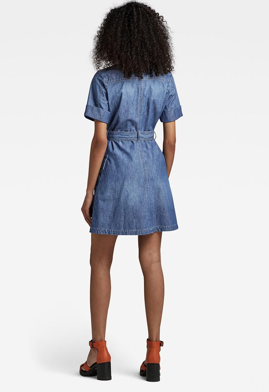 G-STAR - Military shirt dress short sleeve - faded ionic blue