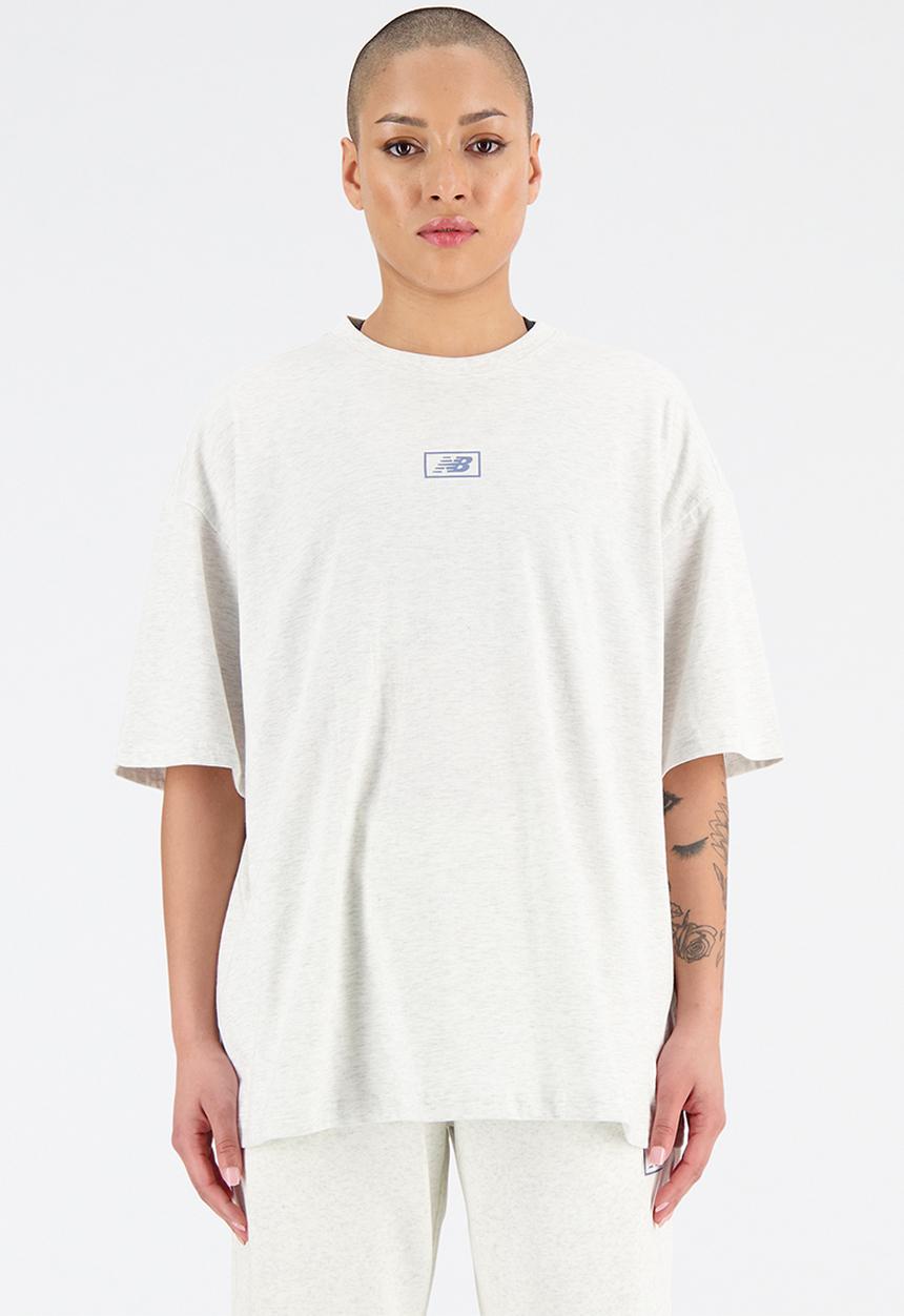 New Balance  - Nb essentials oversized tee - sea salt heather